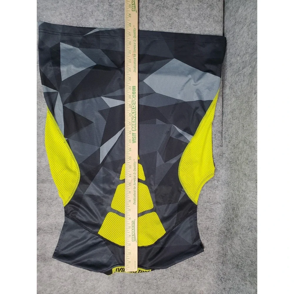 Nike Tank Top Mens L Grey Volt Yellow Stretch Pro Combat Dri-Fit 485172-013